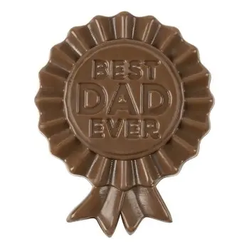 Belgian Chocolate Decoration - Best Dad Ever Decorations - 6 cm x 7,8 cm - 40 pcs