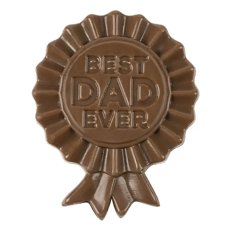 Belgian Chocolate Decoration - Best Dad Ever Decorations - 6 cm x 7,8 cm - 40 pcs
