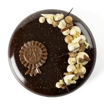 Belgian Chocolate Decoration - Best Dad Ever Decorations - 6 cm x 7,8 cm - 40 pcs