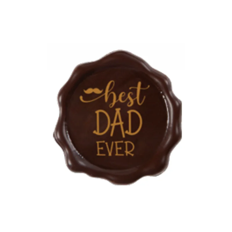 Belgian Chocolate Decoration - Stamp Best Dad Ever Decorations - 3,8 cm - 120 pcs