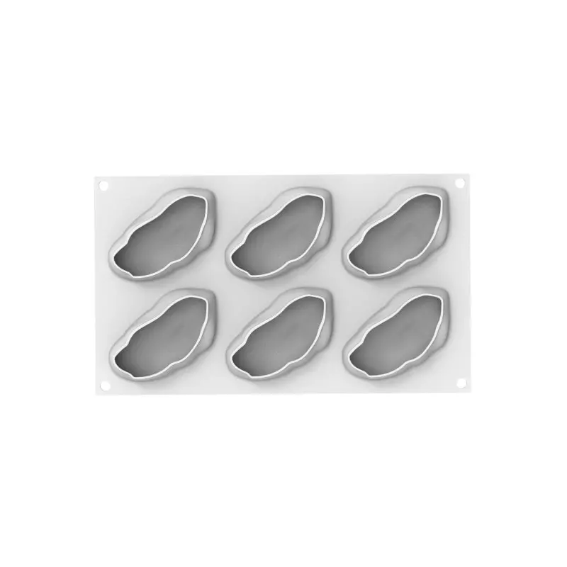 Silikomart Professional Pistachio 120 Single Portion Silicone Pastry Mold - 99 x 56 h 40 mm - 120ml - 6 cavity