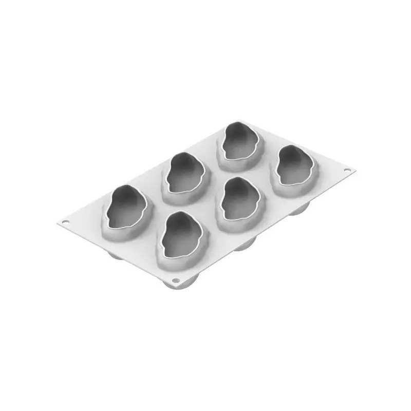 Silikomart Professional Pistachio 120 Single Portion Silicone Pastry Mold - 99 x 56 h 40 mm - 120ml - 6 cavity