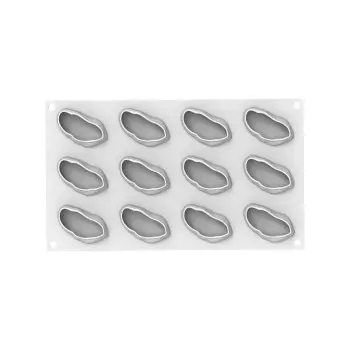 Silikomart Professional Pistachio 30 Afternoon Tea Portion Silicone Pastry Mold - 62 x 35 x 25 mm - 30ml - 12 cavity