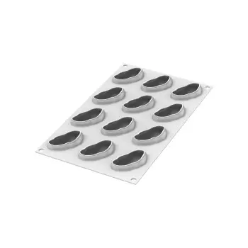 Silikomart Professional Pistachio 30 Afternoon Tea Portion Silicone Pastry Mold - 62 x 35 x 25 mm - 30ml - 12 cavity