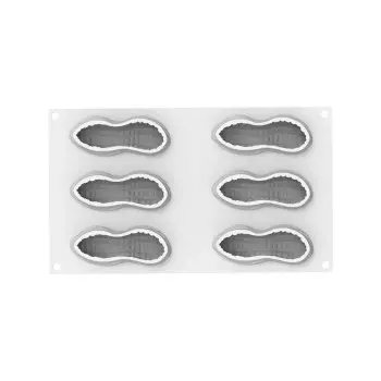 Silikomart Professional Arachide 100 Single Portion Silicone Pastry Mold - 107 x 43 h 40 mm mm - 100ml - 6 cavity