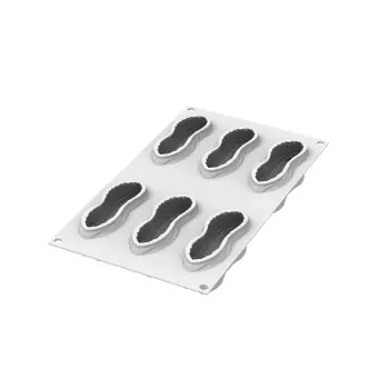 Silikomart Professional Arachide 100 Single Portion Silicone Pastry Mold - 107 x 43 h 40 mm mm - 100ml - 6 cavity