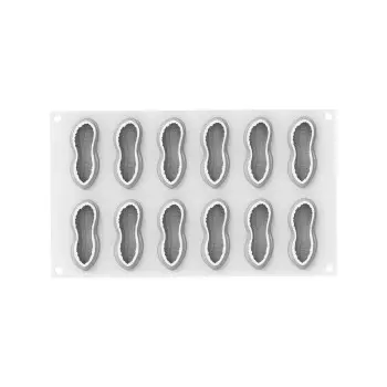Silikomart Professional Arachide 30 Afternoon Tea Portion Silicone Pastry Mold - 72 x 29 h 27 mm - 30ml - 12 cavity