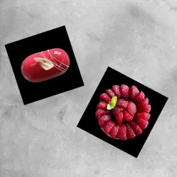 Pastry Chef's Boutique PIBS80WH Deluxe Glossy White Square Monoport...