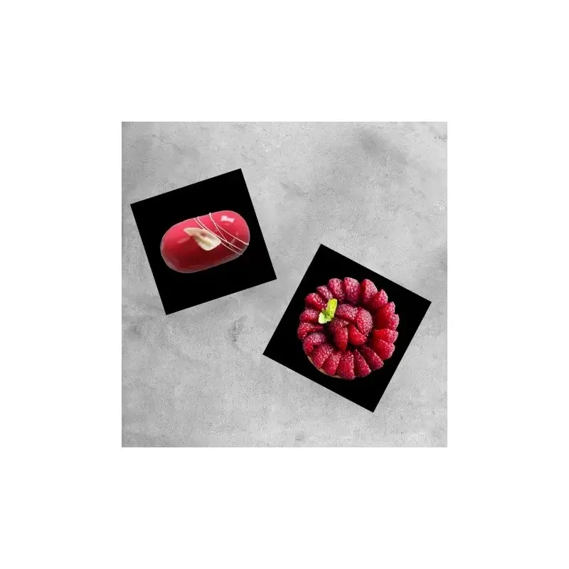 Deluxe Matte Black Square Monoportion Pastry Cake Tray - 8 x 8 cm - Black - 200 pcs