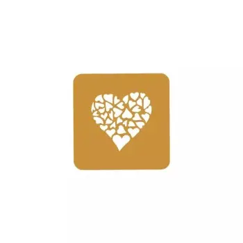 Silikomart Professional Love Decoration Stencil - by Titouan Claudet - 100 mm x 98 mm x h 1 mm- 2 pcs