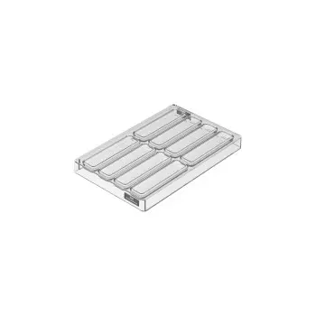 Silikomart Professional Polycarbonate Snack Bar 01 Chocolate Snack Bar Mold - 120 mm x 25 mm x h 10 mm - 29 ml - 8 Cavity