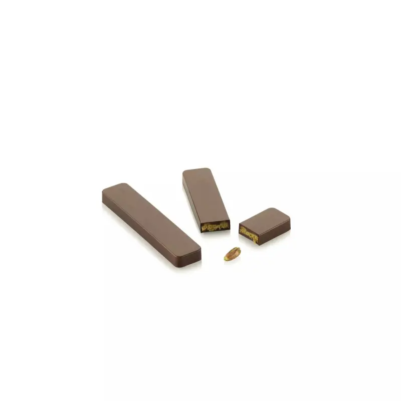 Silikomart Professional Polycarbonate Snack Bar 01 Chocolate Snack Bar Mold - 120 mm x 25 mm x h 10 mm - 29 ml - 8 Cavity Silikomart Professional Polycarbonate Snack Bar 01 Chocolate Snack Bar Mold - 120 mm x 25 mm x h 10 mm - 29 ml - 8 Cavity