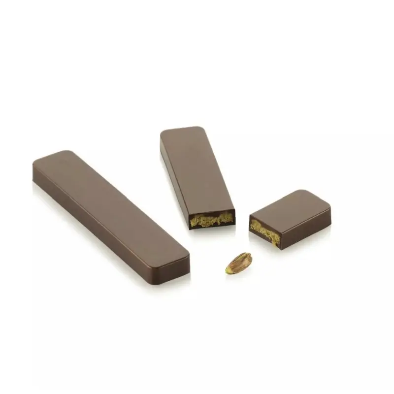 Silikomart Professional Polycarbonate Snack Bar 01 Chocolate Snack Bar Mold - 120 mm x 25 mm x h 10 mm - 29 ml - 8 Cavity Silikomart Professional Polycarbonate Snack Bar 01 Chocolate Snack Bar Mold - 120 mm x 25 mm x h 10 mm - 29 ml - 8 Cavity