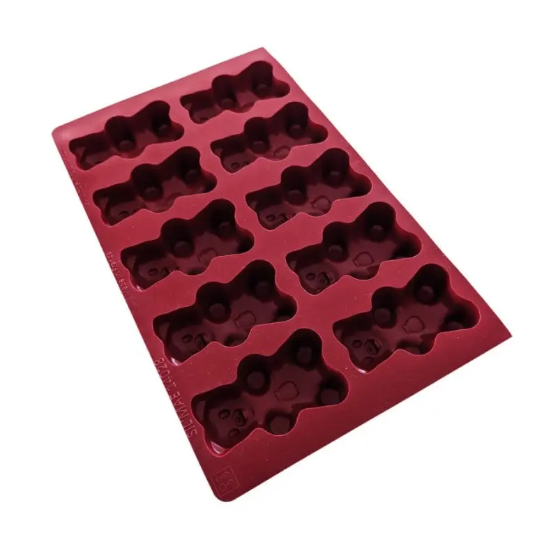 SILMAE Silicone Teddy Bear Mold - 105mm x 62mm x 29,5mm - 10 Cavity - 118ml