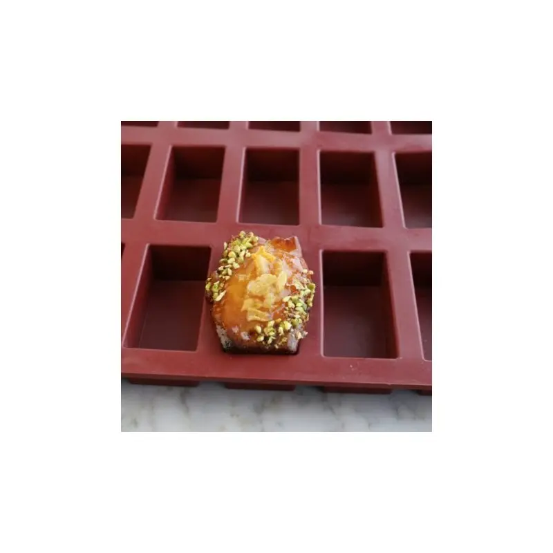 SILMAE Professional Silicone Pastry Mold - Rectangle - 90 mm x 40 mm x 30 mm – 104 ml - 35 cavity