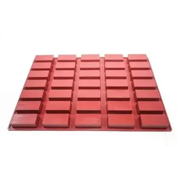 SILMAE Professional Silicone Pastry Mold - Rectangle - 90 mm x 40 mm x 30 mm – 104 ml - 35 cavity