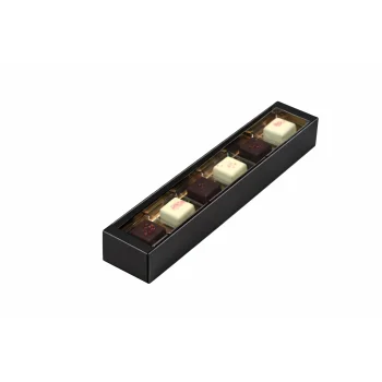 Deluxe Matte Black Chocolate Confectionery Box with clear lid 234 x 42 x 30 mm - Pack of 48