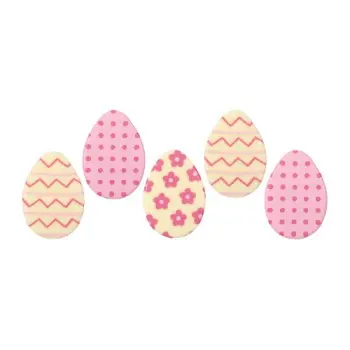 Belgian Chocolate Decoration -Decorated Eggs - 1 7/8' x 1 3/8'' - 120 pcs