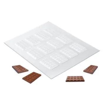 Professional PET Chokolate Forms Bar - 5.5 x 3.3 x 0.4 cm - 6.6 ml (tot. 79.2 ml)