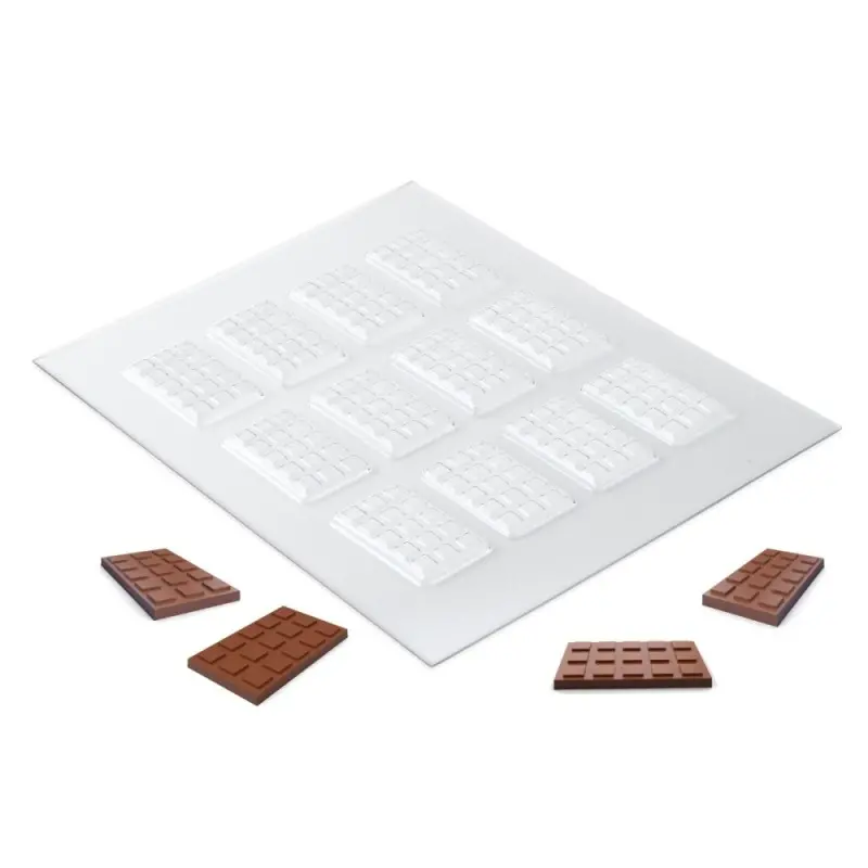 Professional PET Chokolate Forms Bar - 5.5 x 3.3 x 0.4 cm - 6.6 ml (tot. 79.2 ml) Professional PET Chokolate Forms Bar - 5.5 x 3.3 x 0.4 cm - 6.6 ml (tot. 79.2 ml)
