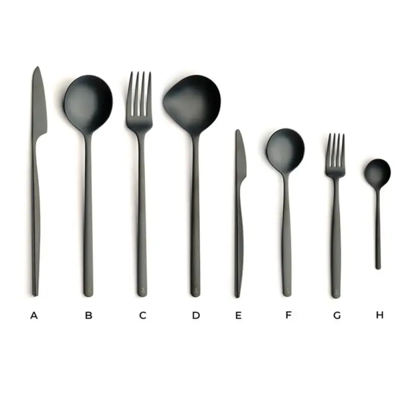 Professional Forged AISI 420 Table Fork Atlantida 18/10 6 mm. Ice Black 6 u. - 26.8 x 24.3 x 11.5 cm