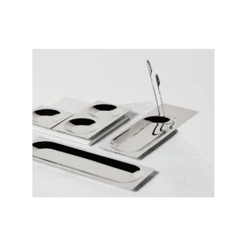 Professional Forged AISI 430 1/2 Ration Oval Plate + Stick Holder Lab 18/10 Accessories 4 u. - 28.5 x 9.5 x 2 cm