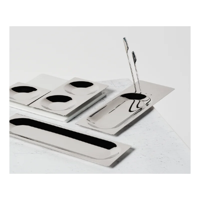 Professional Forged AISI 428 1/4 Ration Double Plate Lab 18/10 Accessories 4 u. - 18.5 x 9.25 x 1 cm
