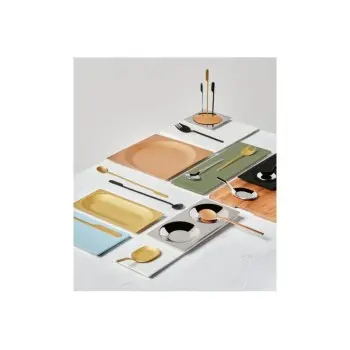 Professional Forged AISI 428 1/4 Ration Double Plate Lab 18/10 Accessories 4 u. - 18.5 x 9.25 x 1 cm