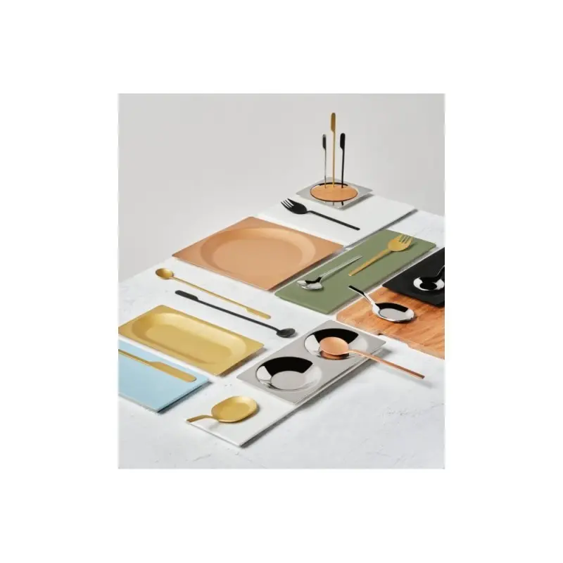 Professional Forged AISI 428 1/4 Ration Double Plate Lab 18/10 Accessories 4 u. - 18.5 x 9.25 x 1 cm