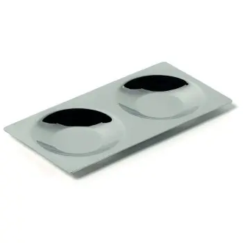 Professional Forged AISI 428 1/4 Ration Double Plate Lab 18/10 Accessories 4 u. - 18.5 x 9.25 x 1 cm