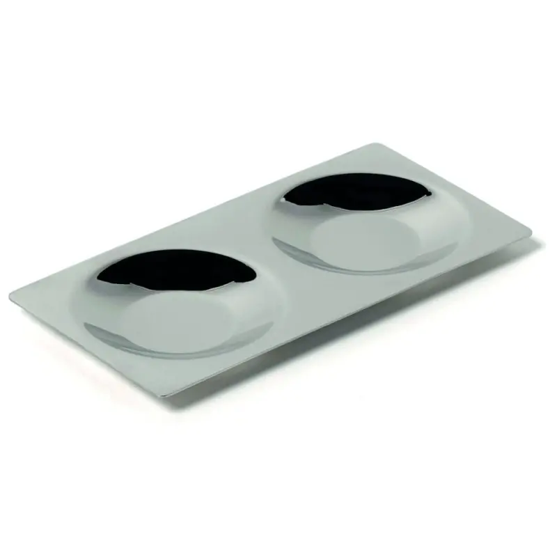 Professional Forged AISI 428 1/4 Ration Double Plate Lab 18/10 Accessories 4 u. - 18.5 x 9.25 x 1 cm