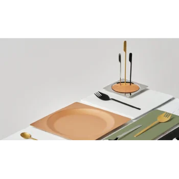 Professional Forged AISI 424 1/4 Ration Circle Plate Lab 18/10 Accessories 4 u. - 9.5 x 9.5 x 1.2 cm