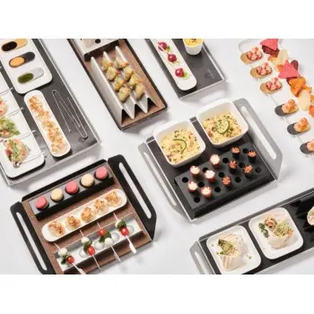 Professional Forged AISI 422 Black Room Service Tray 38.5 x 52 Cm Les Essences 1 u. - 15.5 x 42 x 10 cm