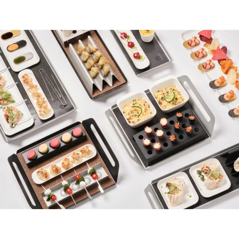 Professional Forged AISI 422 Black Room Service Tray 38.5 x 52 Cm Les Essences 1 u. - 15.5 x 42 x 10 cm