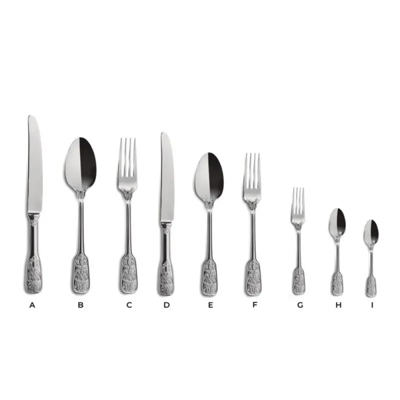 Professional Forged AISI 420 12 pcs. Versailles Satin Lunch Fork 18/10 - 5 x 25 x 18 cm