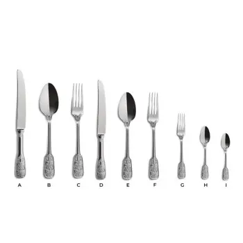 Professional Forged AISI 420 12 pcs. Versailles Satin Dessert Fork 18/10 - 5 x 25 x 23.5 cm