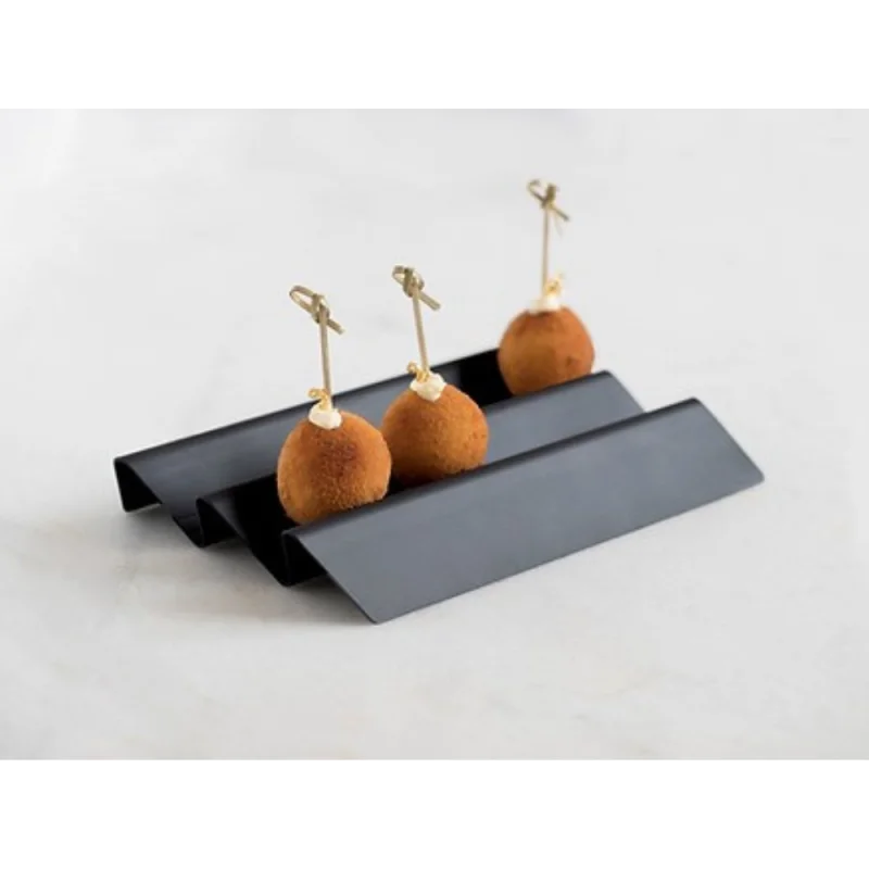 Professional Aluminium Tacos Support Black Les Essences 4 u. - 28 x 3.25 x 8.5 cm