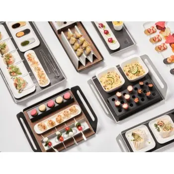 Professional Aluminium Catering Tray A 15 x 27Cm Black Les Essences 4 u. - 15 x 27 x 6.9 cm