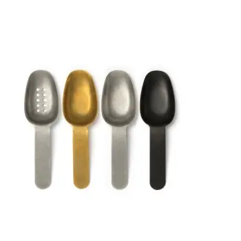 Professional AISI 304 Tasting Spoon W/Handle Vintage Black Les Essences 12u. - 4 x 4 x 16.5 cm