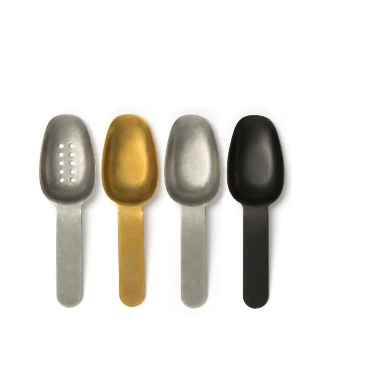 Professional AISI 304 Tasting Spoon W/Handle Vintage Les Essences 12 u. - 4 x 4 x 16.5 cm