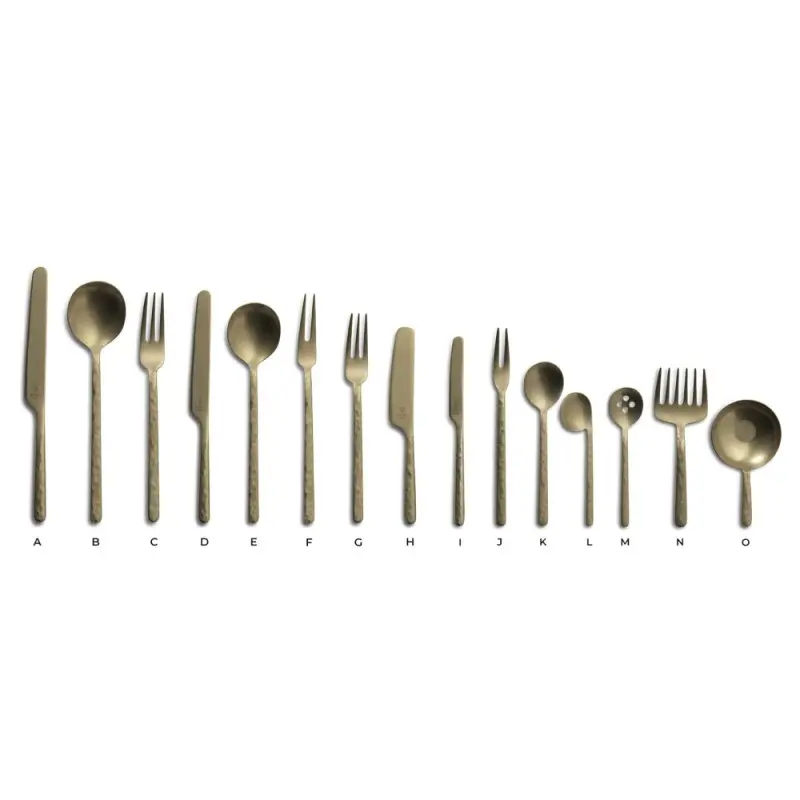 Professional AISI 430 Vintage Gold Wide Fork Kodai 3 mm. Vintage Gold 12 u. - 25.5 x 10.2 x 15 cm