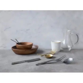 Professional AISI 430 Vintage Gold Rice Spoon Kodai 3 mm. Vintage Gold 12 u. - 25.5 x 10.2 x 15 cm