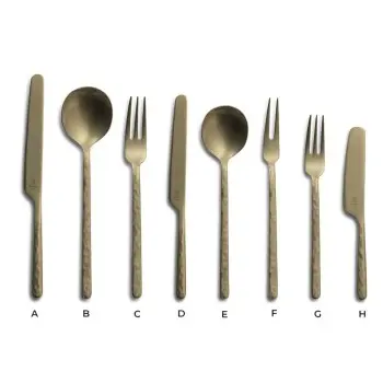 Professional AISI 430 Vintage Gold Coffee Spoon Kodai 3 mm. Vintage Gold 12 u. - 5 x 25 x 14.5 cm