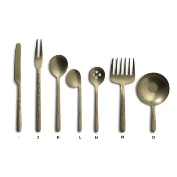 Professional AISI 430 Vintage Gold Cake Fork Kodai 3 mm. Vintage Gold 12 u. - 5 x 25 x 14.5 cm