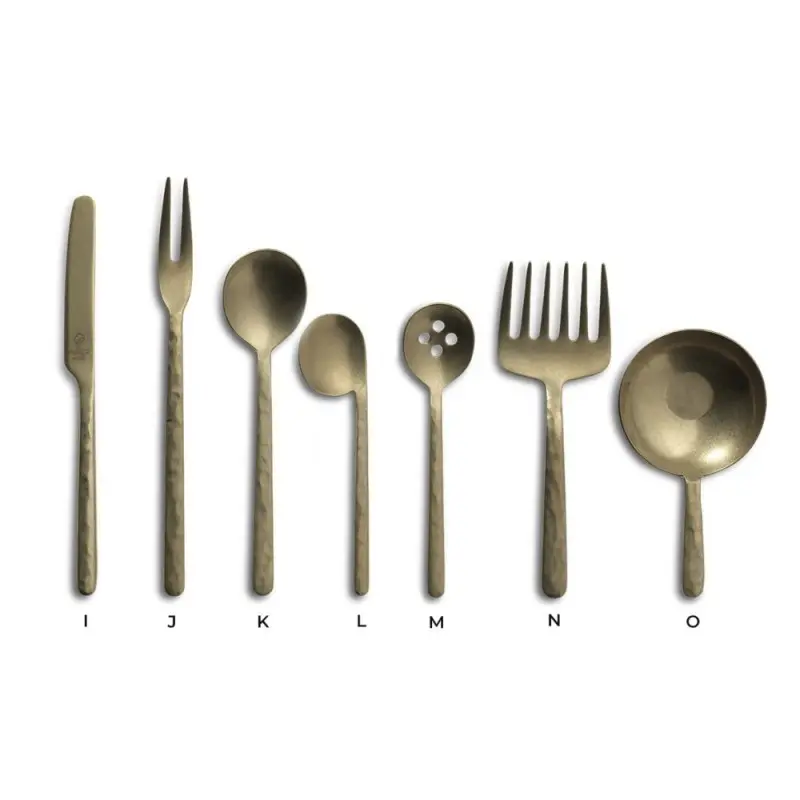 Professional AISI 430 Vintage Gold Table Fork 2 Prongs Kodai 3 mm. Vintage Gold 12 u. - 5 x 25 x 19 cm