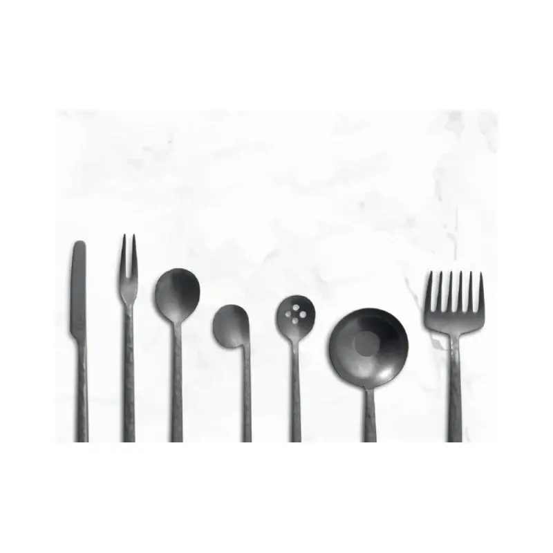 Professional Forged AISI 420 Vintage Rice Spoon Kodai 3 mm. Vintage 12 u. - 5 x 25 x 14.5 cm