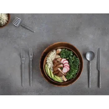 Professional Forged AISI 420 Vintage Rice Spoon Kodai 3 mm. Vintage 12 u. - 5 x 25 x 14.5 cm