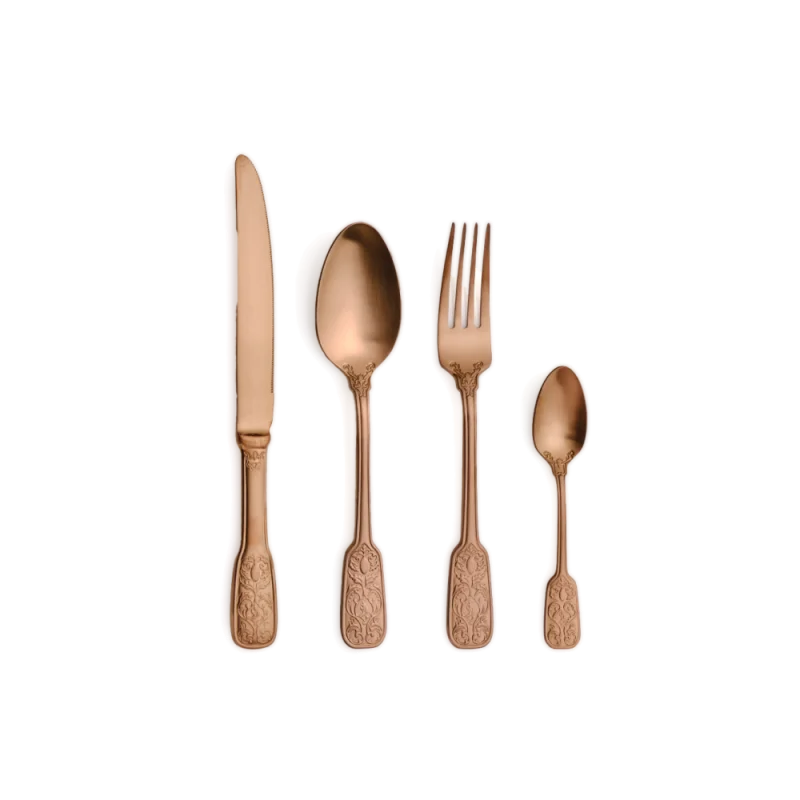 Professional AISI 304 Coffee/Moka Spoon Versailles 18/10 3.5 mm. Satin Copper 12 u. - 5 x 25 x 18 cm