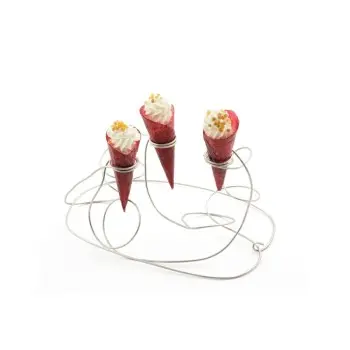 Professional Stainless Steel Cone Support XS Labyrinth Silver - 20 x 14 x 10 cm agujeros / holes: Ø 2 cm