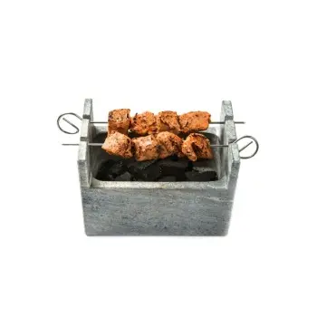 Professional Marble BBQ Charcoal Grill - 20 x 13 x 15 cm